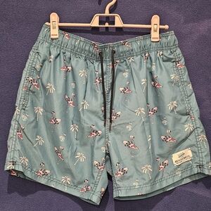 Beach Bros Swim Trunks Men's Size Large Surfing Flamingo